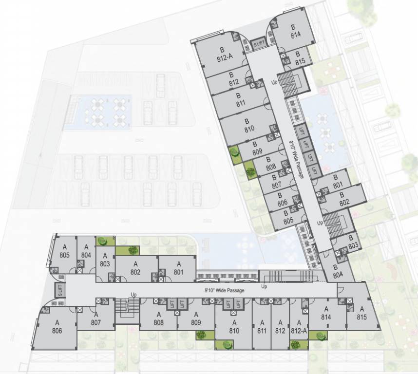  world trade tower Block A And B Cluster Plan For 8th Floor