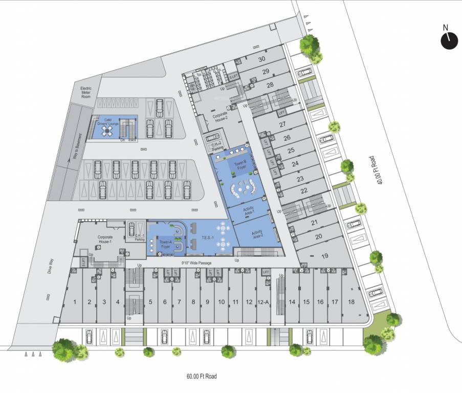  world trade tower Block A And B Cluster Plan For Ground Floor