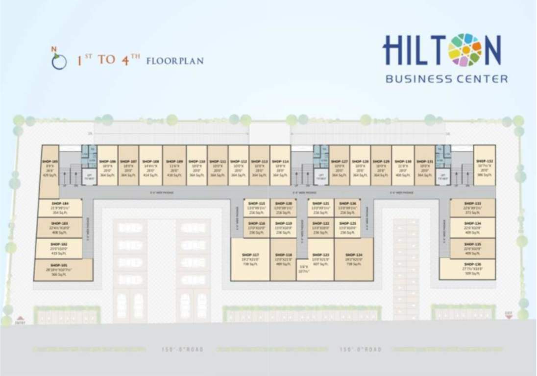 business center Business Center Cluster Plan from 1st to 4th Floor