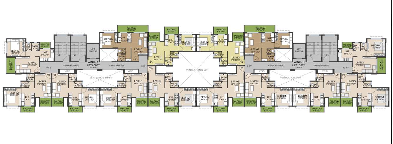  neelkamal Neelkamal Cluster Plan from 2nd to 6th Floor