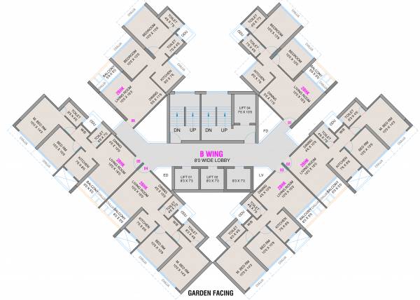  palm-president Wing B Cluster Plan for Typical Floor