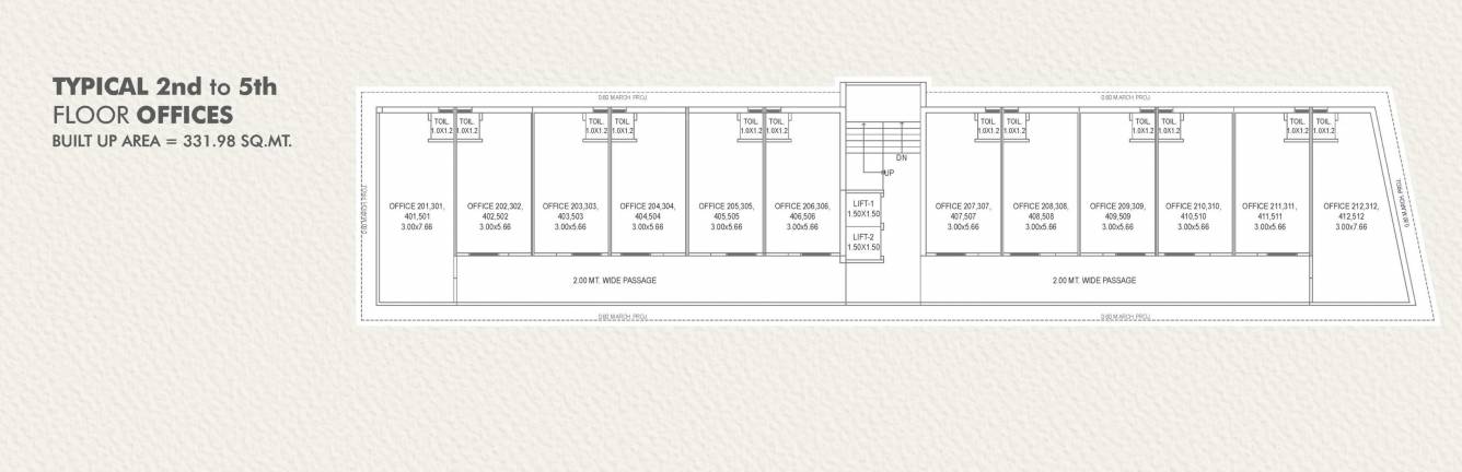 prime Prime Cluster Plan from 2nd to 5th Floor