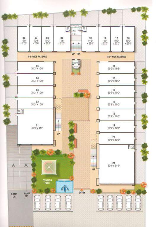  pramukh corporate Pramukh Corporate Cluster Plan For Ground Floor