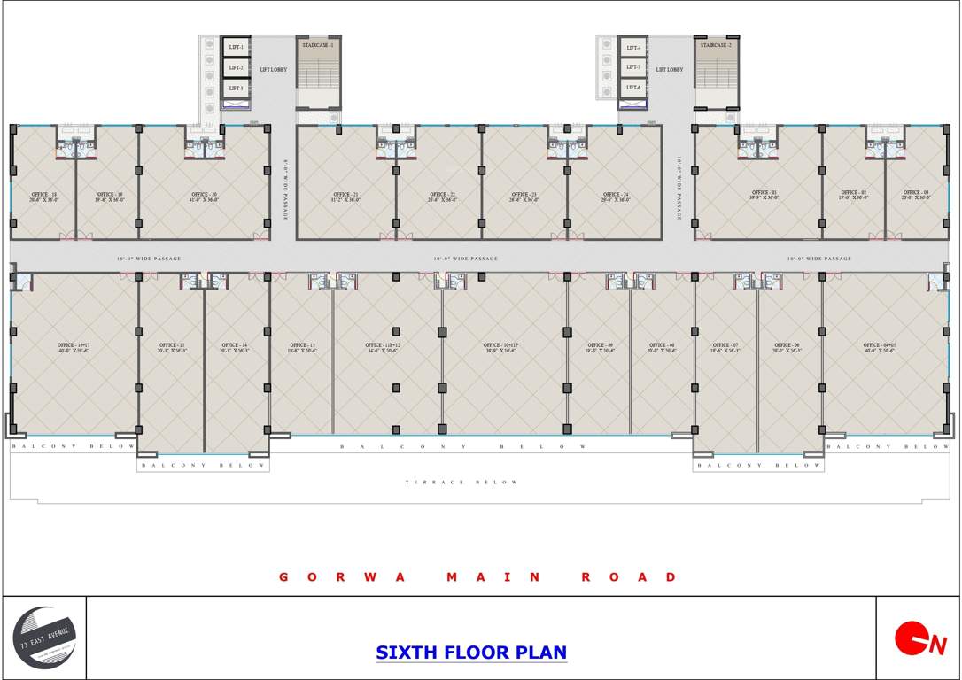  73 east avenue 73 East Avenue Cluster Plan for 6th Floor