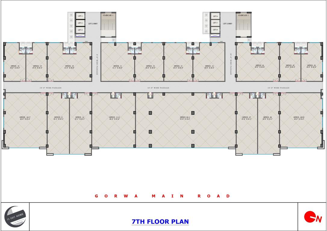  73 east avenue 73 East Avenue Cluster Plan for 7th Floor