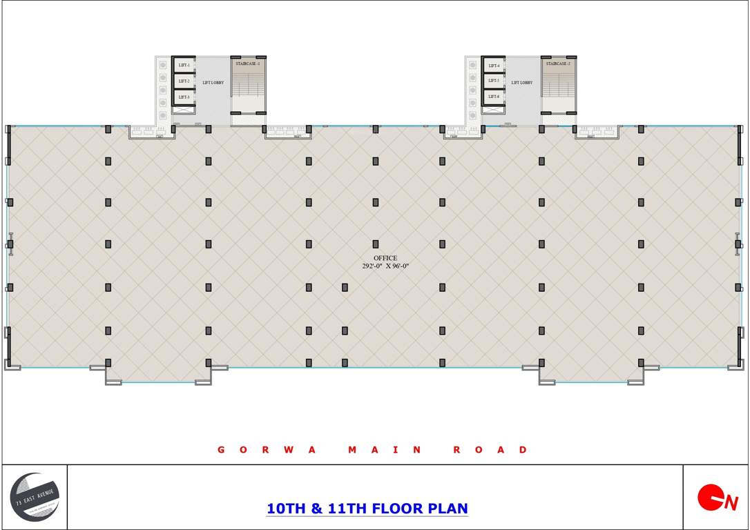  73 east avenue 73 East Avenue Cluster Plan from 10th to 11th Floor
