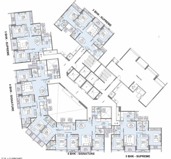  seawood-west-square Cluster Plan From 8th,12TH And 16th Floor