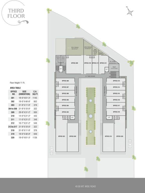  krishna platina Krishna Platina Cluster Plan For 3rd Floor