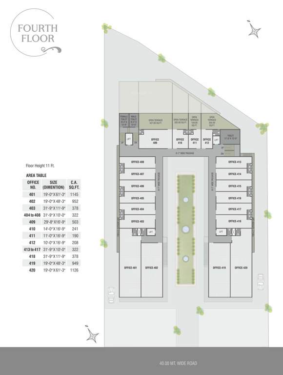  krishna platina Krishna Platina Cluster Plan For 4th Floor
