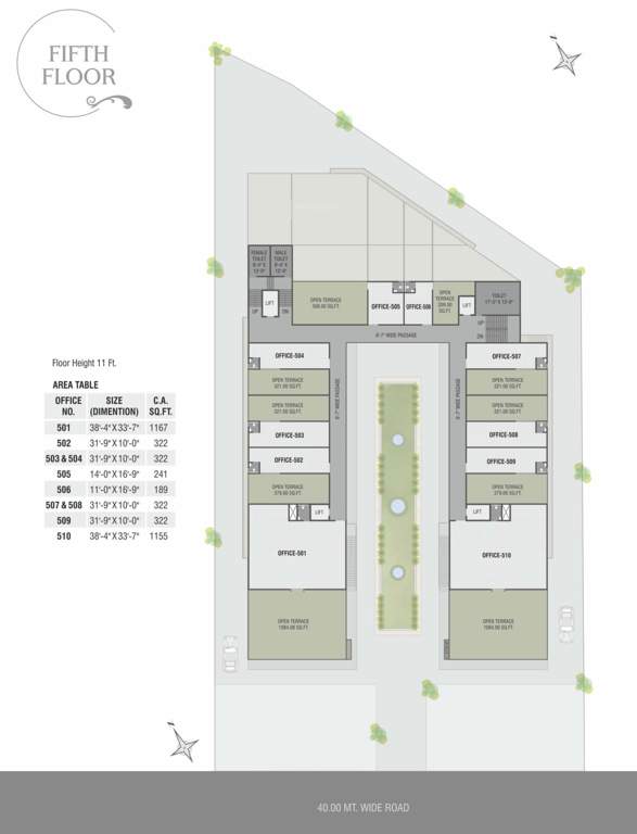  krishna platina Krishna Platina Cluster Plan For 5th Floor