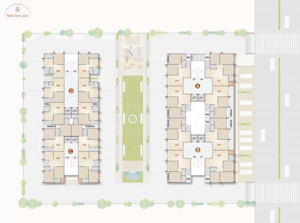  arise Block A To D Cluster Plan for 1st Floor