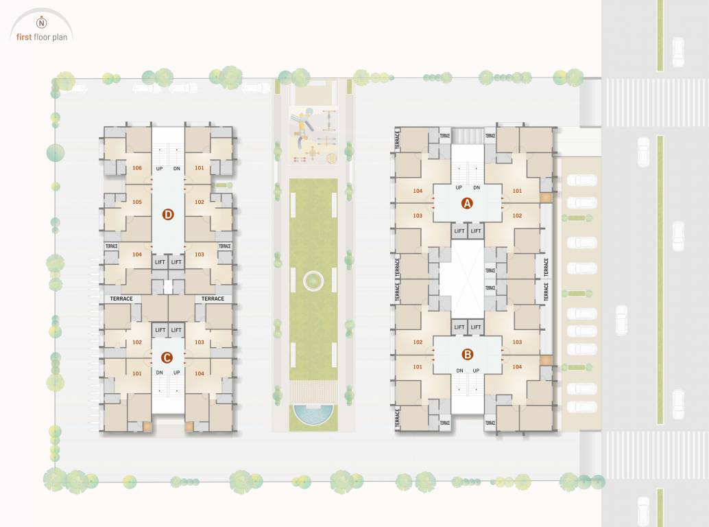  arise Block A To D Cluster Plan for 1st Floor