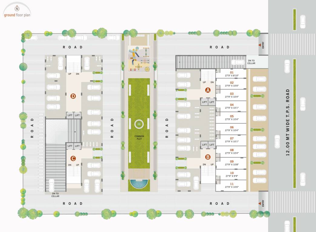  arise Block A To D Cluster Plan for ground Floor