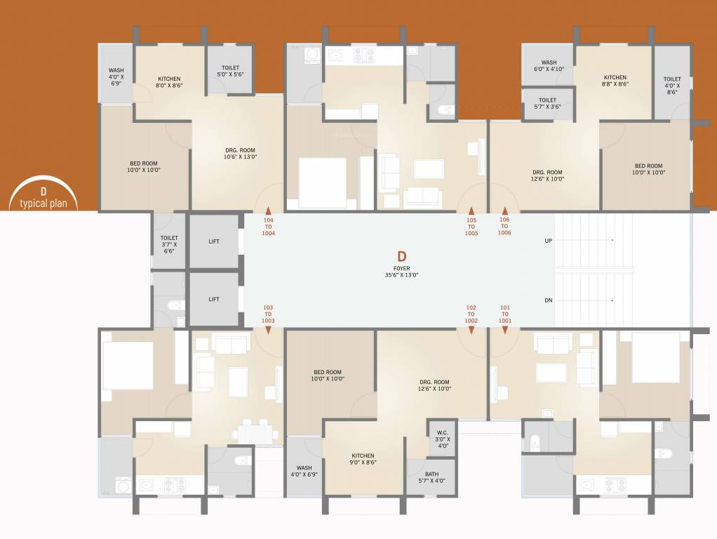  arise Block D Cluster Plan for Typical Floor