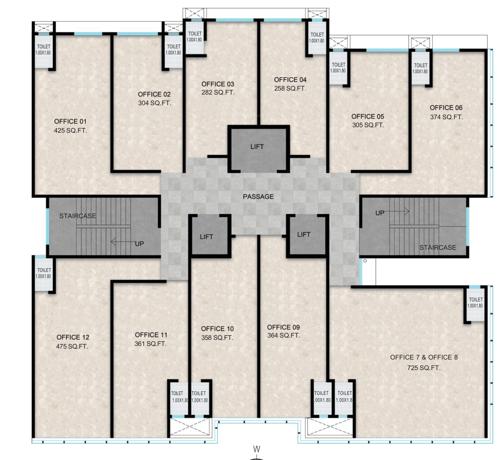  o-and-s-business-suites Hirachand Desai Mahapalika Mandal And O And S Business Suites Cluster Plan For Typical Floor Plan