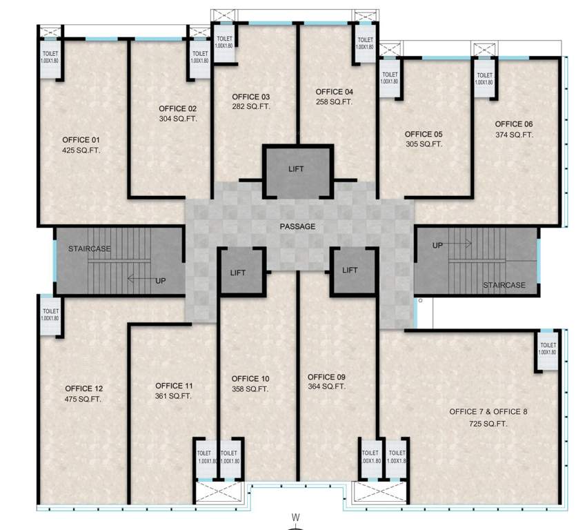  o and s business suites Hirachand Desai Mahapalika Mandal And O And S Business Suites Cluster Plan For Typical Floor Plan