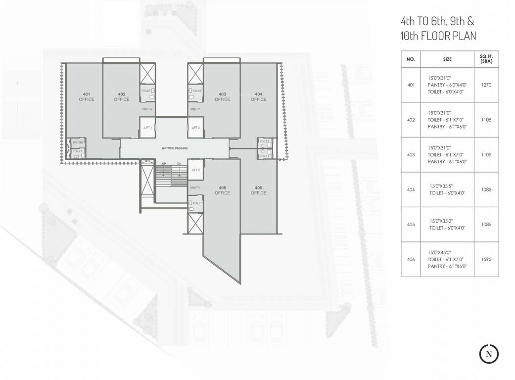orbit 1 Orbit 1 Cluster Plan from 4th to 6th, 9th And 10th Floor