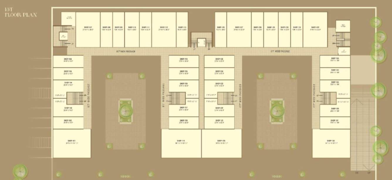  stadium plaza and residency  Commercial Cluster Plan For 1st Floor
