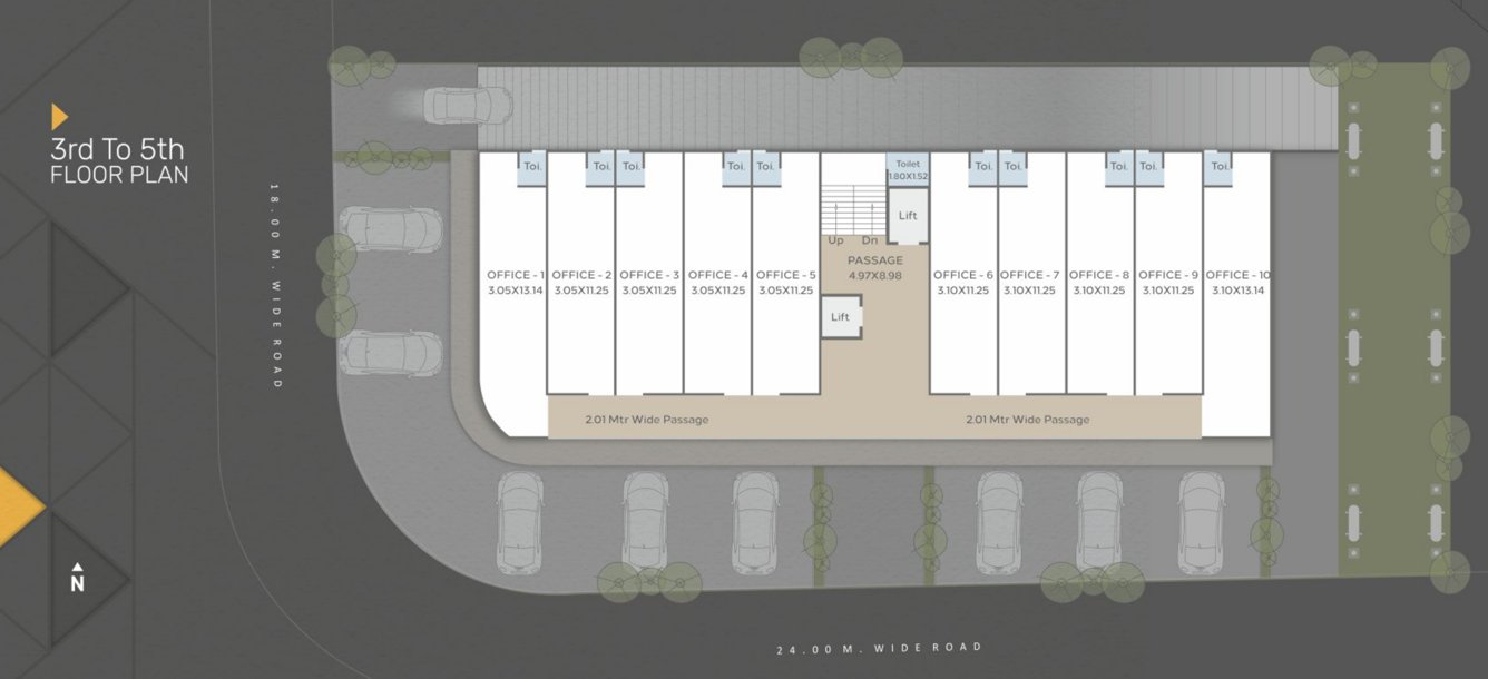 sahyog space A Cluster Plan From 3rd To 5th Floor