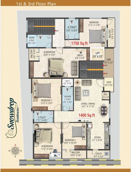  snowdrop-residences Snowdrop Residences Cluster Plan from 1st to 3rd Floor