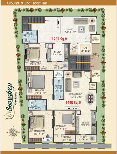  snowdrop-residences Snowdrop Residences Cluster Plan from ground to 2nd Floor