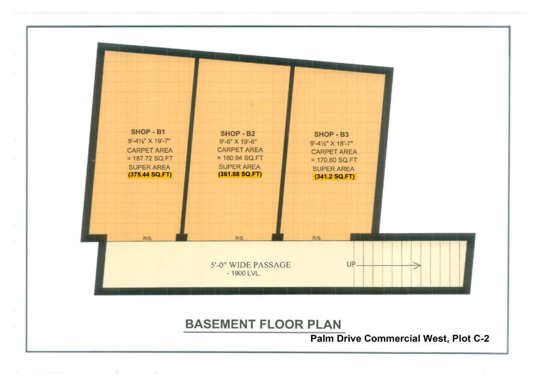  palm drive commercial west C 2 Basement Floor Cluster Plan