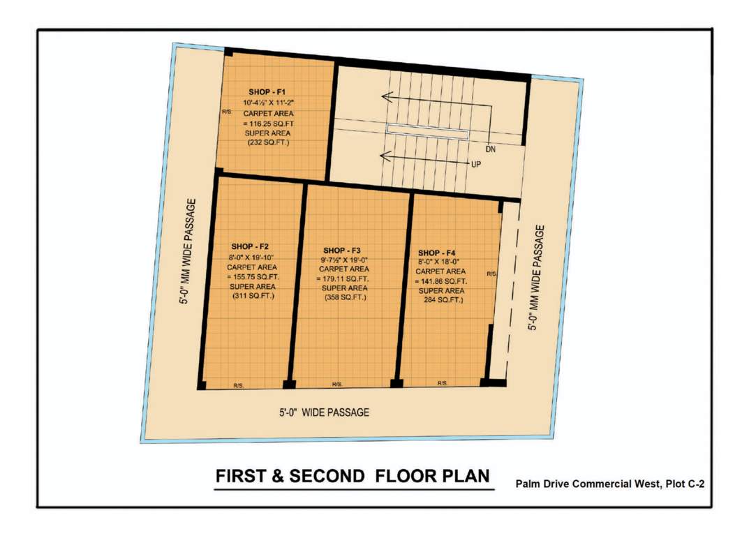  palm drive commercial west C 2 Cluster Plan from 1st to 2nd Floor