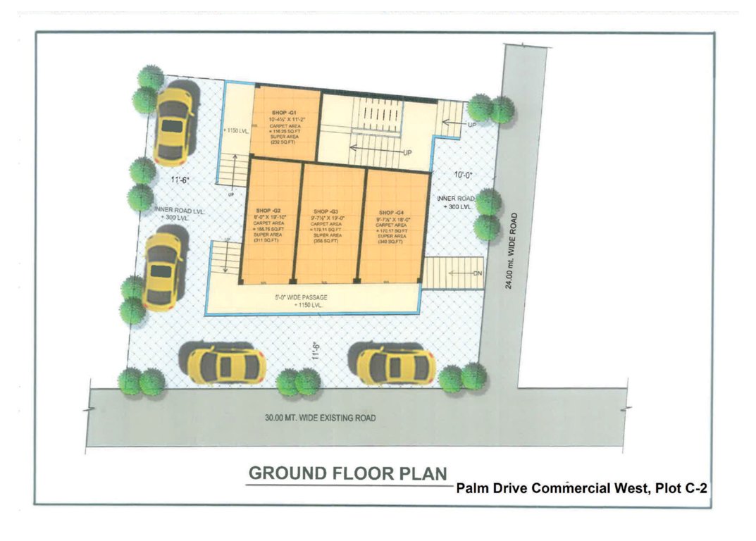  palm drive commercial west C 2 Ground Floor Cluster Plan