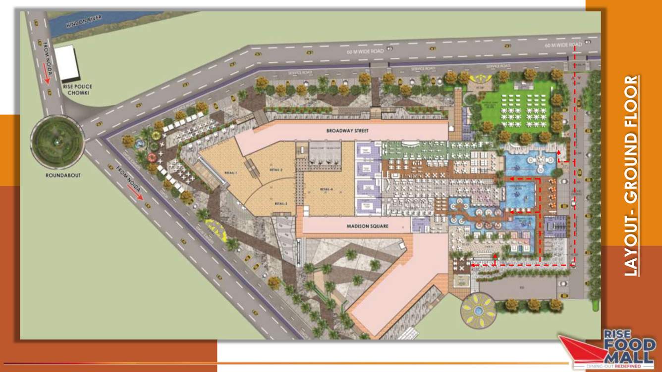  rise square palm street madison square broadway street Broadway Street Ground Floor Cluster Plan