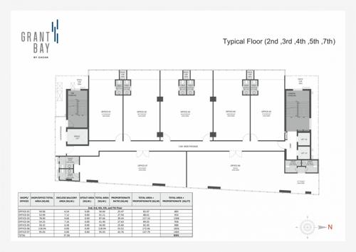  bay Grant Bay Commercial Cluster Plan from 2nd to 7th Floor