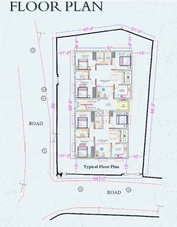  nandan vihar Barsane Nandan Vihar Cluster Plan from 1st to 5th Floor