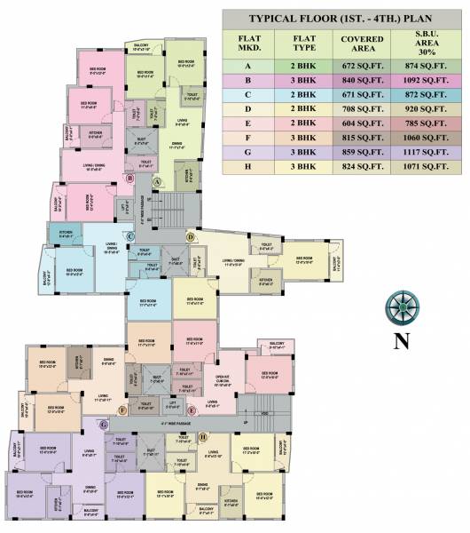  urvi Urvi Cluster Plan from 1st to 4th Floor