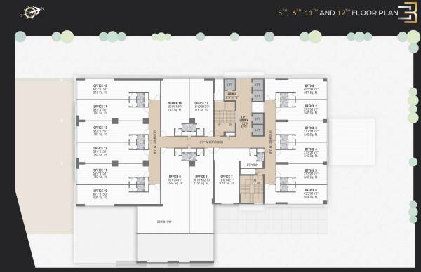  square-iii-b-phase-ii Block  B Cluster Plan For 5th, 6th, 11th, 12th Floor 
