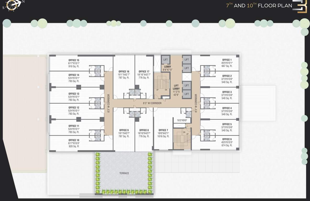  square iii b phase ii Block  B Cluster Plan For 7th And 10th Floor 