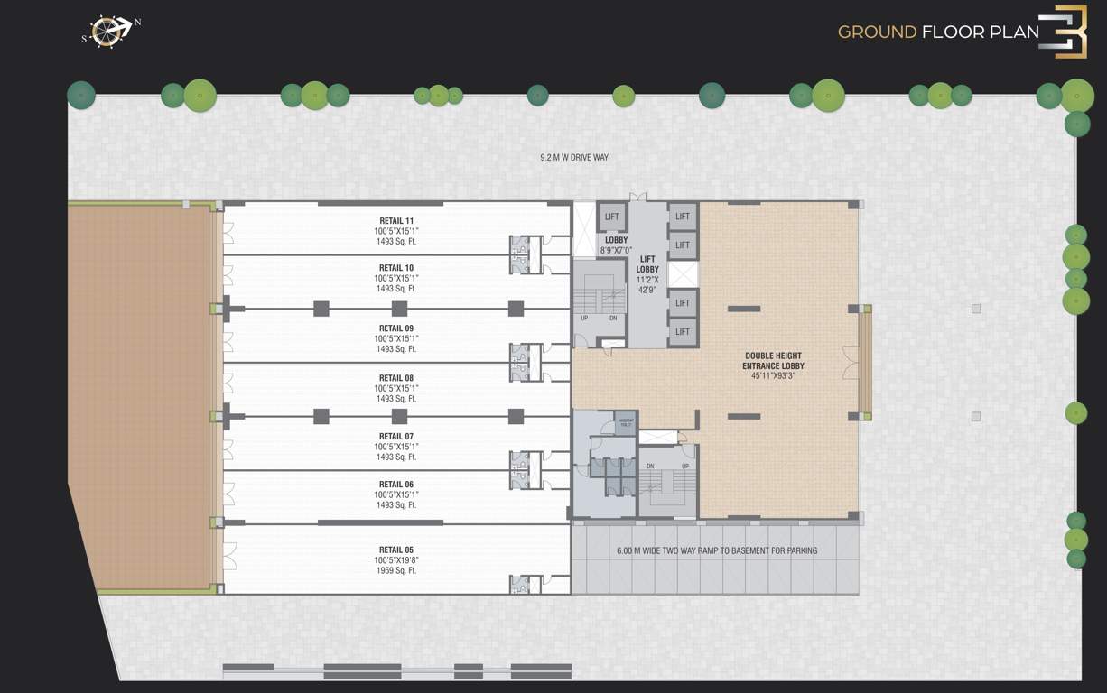  square iii b phase ii Block  B Cluster Plan For Ground Floor