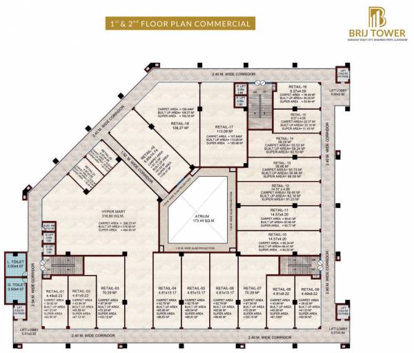  brij-tower Brij Tower Cluster Plan For 1st & 2nd Floor