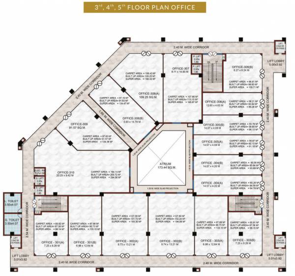  brij-tower Brij Tower Cluster Plan For 3rd, 4th & 5th Floor