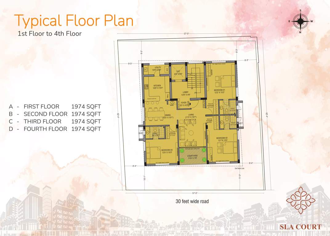  sla court SLA Court Cluster Plan from 1st to 4th Floor
