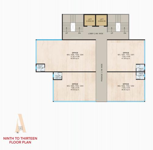 aura-sky-tower Aura Sky Tower Cluster Plan from 9th to 13th Floor