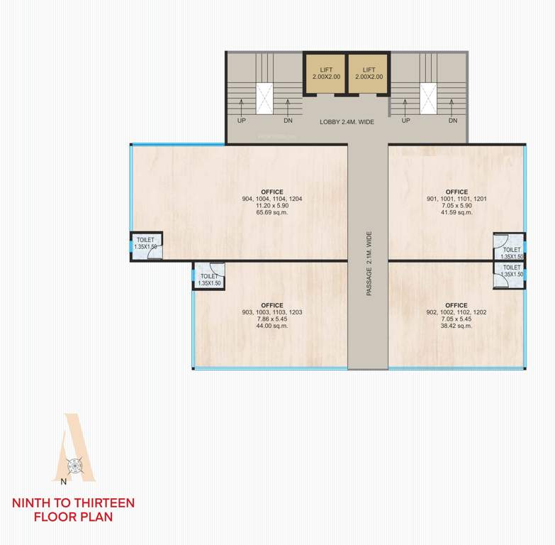  aura sky tower Aura Sky Tower Cluster Plan from 9th to 13th Floor