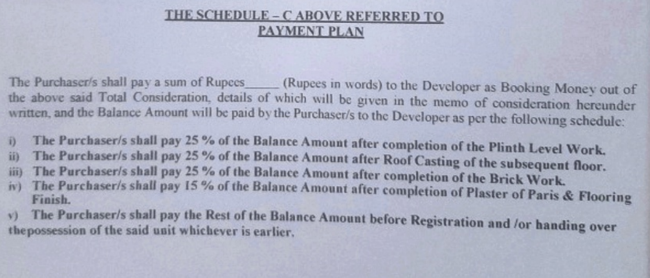 adi-guru-residency Construction Linked Payment (CLP) Payment Plan