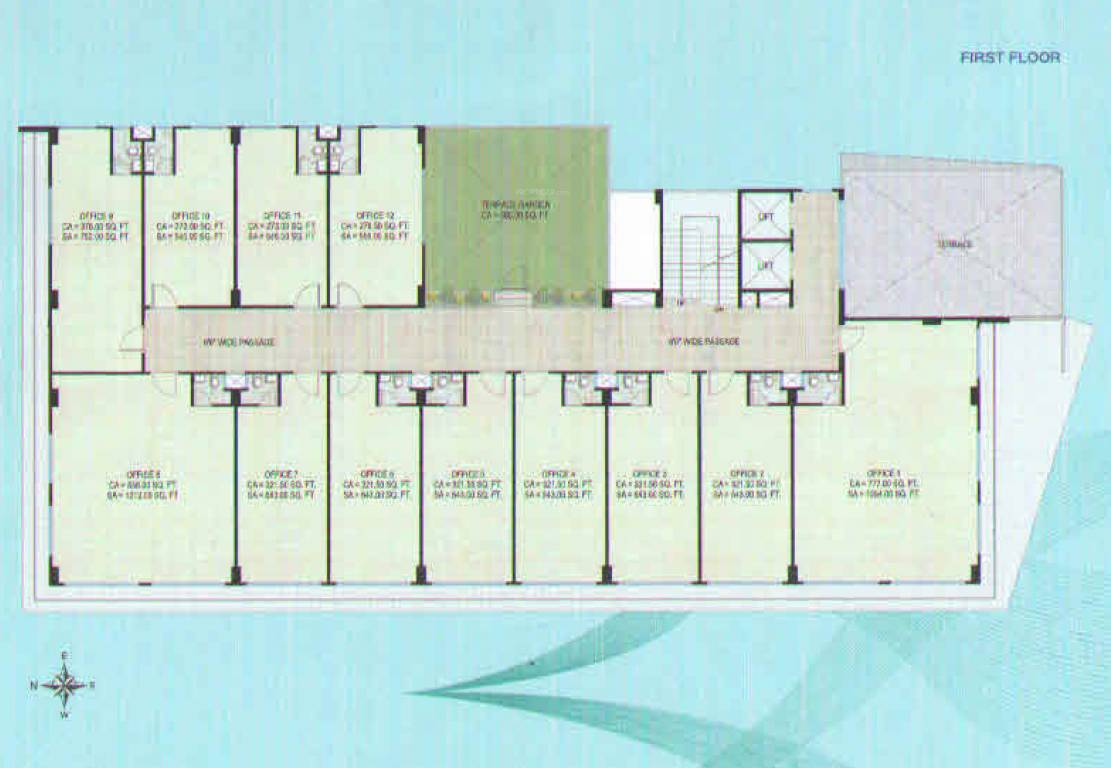  blue ski commerce square Blue Ski Commerce Square Cluster Plan for 1st Floor