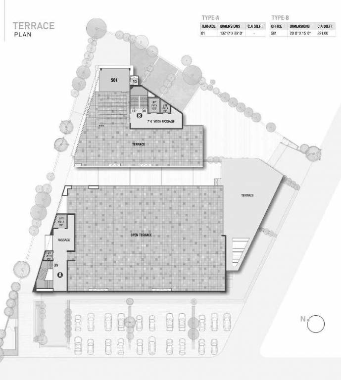  business centre Wing A Cluster Plan for Terrace Floor