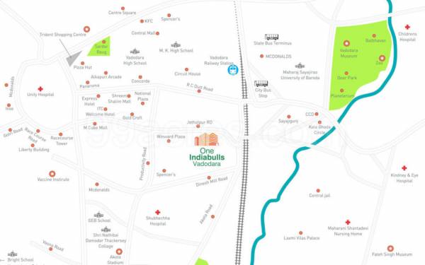  one-indiabulls-vadodara Location Plan