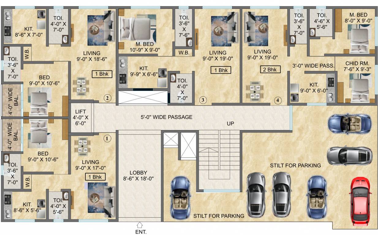  riddhi siddhi complex Building No 3 Cluster Plan For Ground Floor
