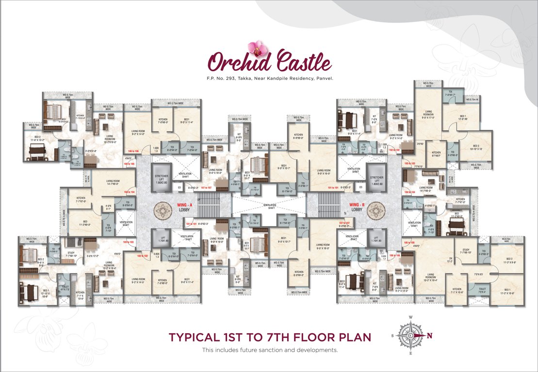  orchid castle Orchid Castle Wing A and B Cluster Plan