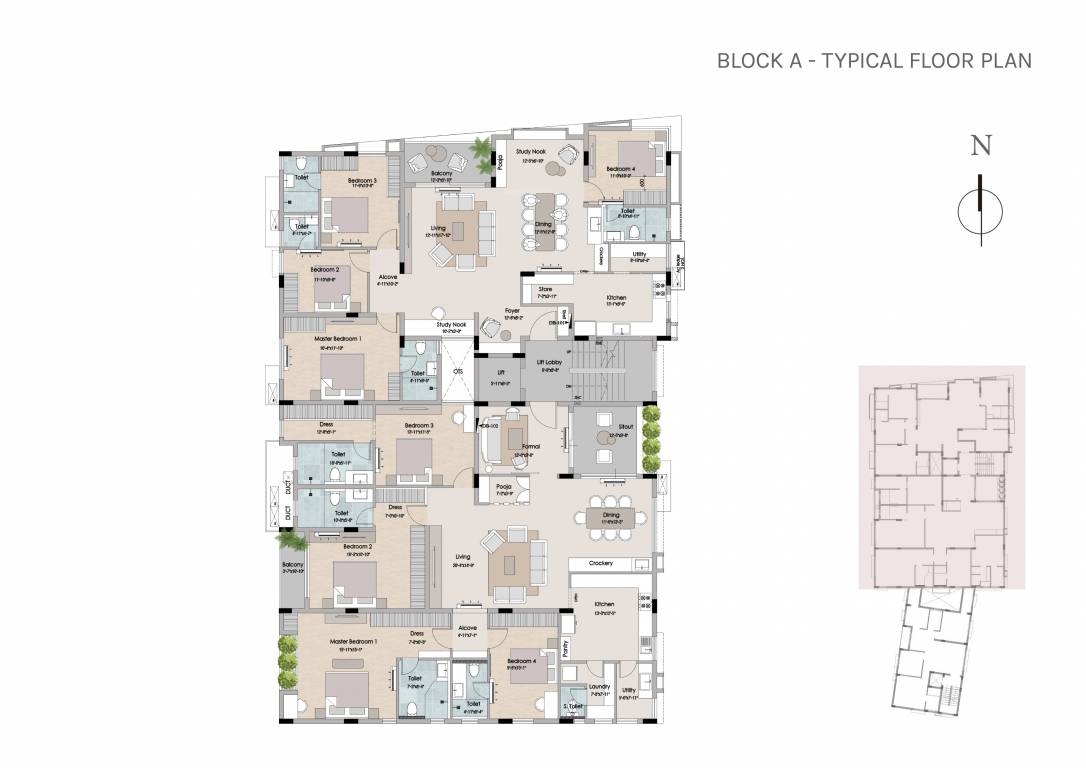  krishna kripa Building 1 Cluster Plan from 1st to 3rd Floor