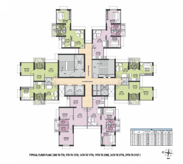  unicorn T6B Cluster Plan from 2nd to 31th Floor