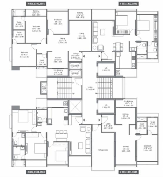  magnus-phase-3 C Wing Cluster Plan For 8th, 13th & 18th Floor