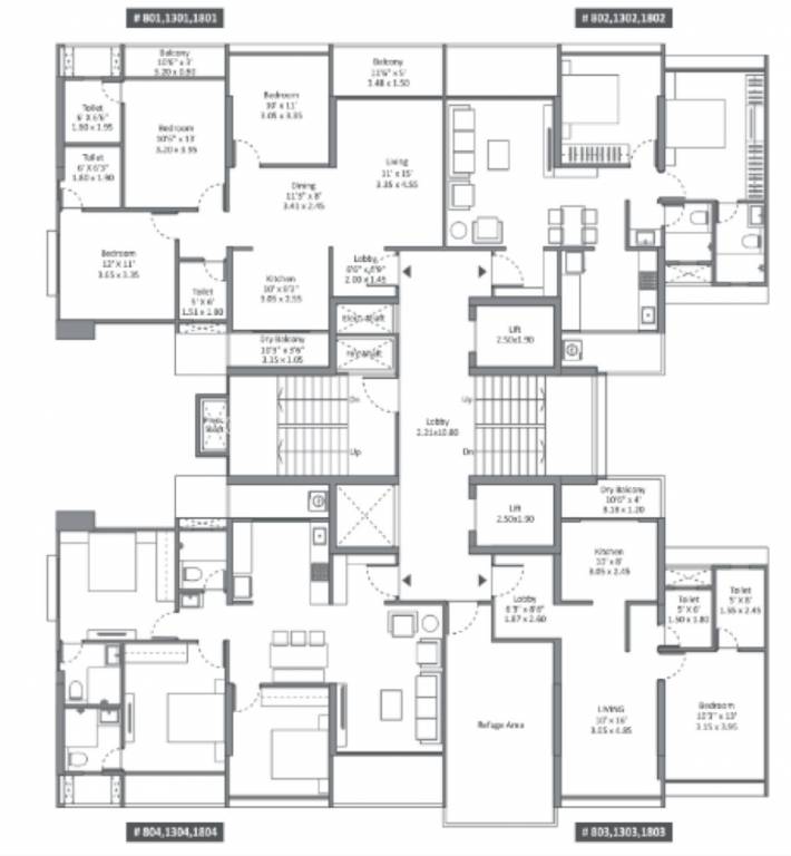  magnus phase 3 C Wing Cluster Plan For 8th, 13th & 18th Floor